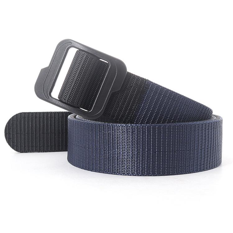 Cinture da uomo Web in tela spessa a doppio lato con fibbia in plastica, 110cm, 120cm, 130cm