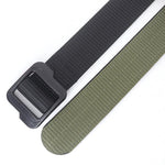 Cinture da uomo Web in tela spessa a doppio lato con fibbia in plastica, 110cm, 120cm, 130cm