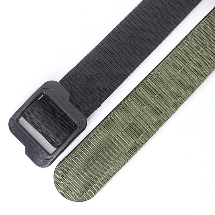 Cinture da uomo Web in tela spessa a doppio lato con fibbia in plastica, 110cm, 120cm, 130cm