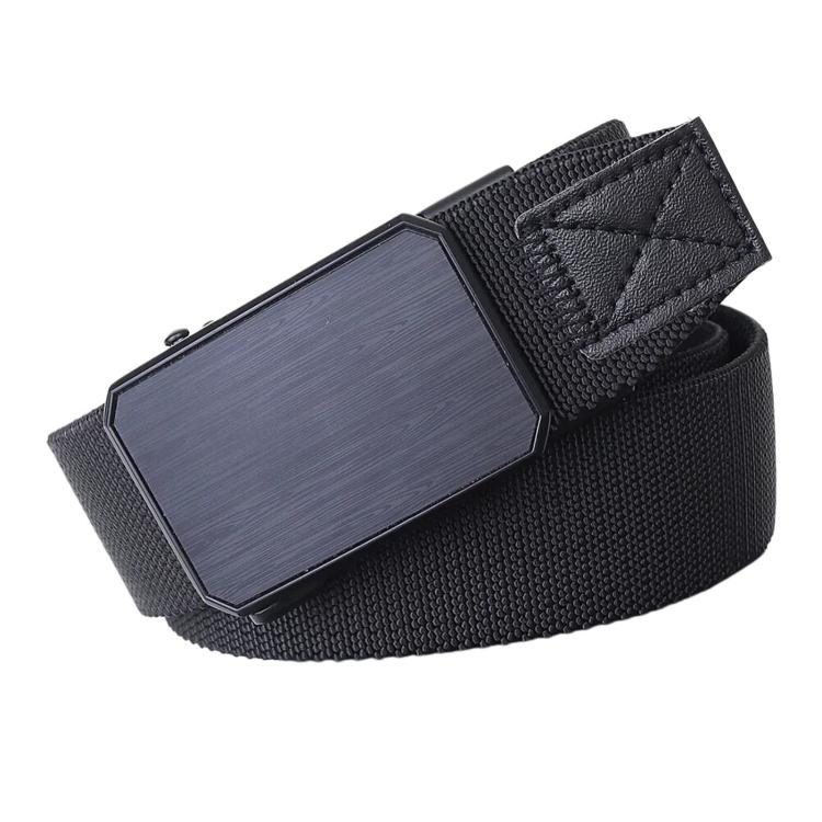 Cintura elastica da uomo in tessuto, casual, intrecciata, con fibbia automatica in lega di zinco., 105cm, 115cm, 125cm