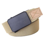 Cintura elastica da uomo in tessuto, casual, intrecciata, con fibbia automatica in lega di zinco., 105cm, 115cm, 125cm