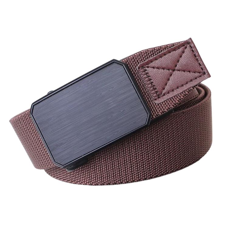 Cintura elastica da uomo in tessuto, casual, intrecciata, con fibbia automatica in lega di zinco., 105cm, 115cm, 125cm