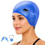 Cuffia da nuoto JIEJIA in silicone con protezione per le orecchie, tappi auricolari e clip per il naso.