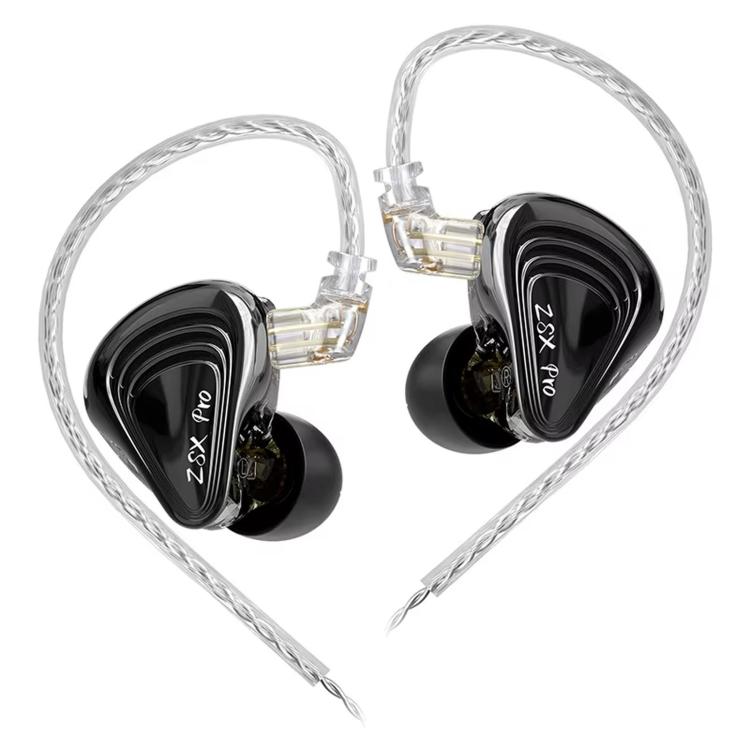 Cuffie KZ ZSX PRO con driver ibrido 5BA+1DD, cavo da 1,2 m, audio HiFi, ideali per sport e gaming, con cavo rimovibile., Standard, With Mic