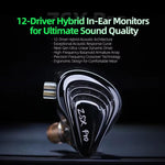 Cuffie KZ ZSX PRO con driver ibrido 5BA+1DD, cavo da 1,2 m, audio HiFi, ideali per sport e gaming, con cavo rimovibile., Standard, With Mic