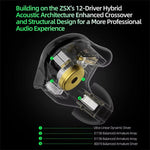 Cuffie KZ ZSX PRO con driver ibrido 5BA+1DD, cavo da 1,2 m, audio HiFi, ideali per sport e gaming, con cavo rimovibile., Standard, With Mic