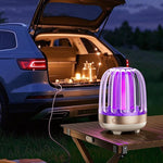 Zanzariere elettriche USB per uso domestico e lampade LED per esterni, Navy Blue Rechargeable, Golden Beige Rechargeable, Navy Blue Direct Plug, Golden Beige Direct Plug