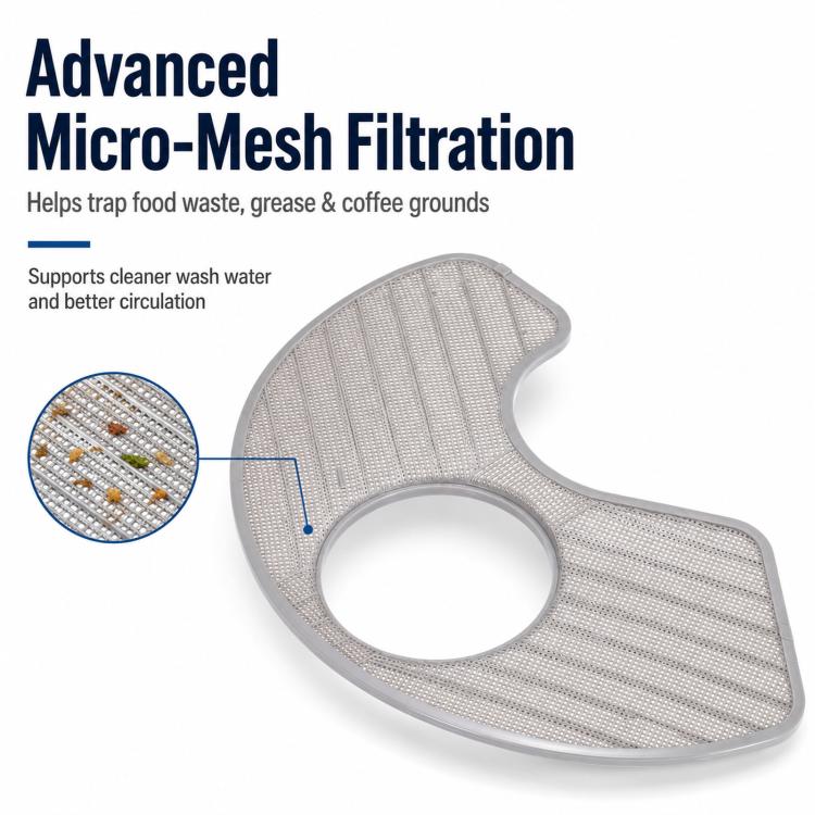 Filtro di ricambio per lavastoviglie compatibile con Whirlpool e KitchenAid, sostituisce i codici W10463906 / WPW10195360., Filter W10463906