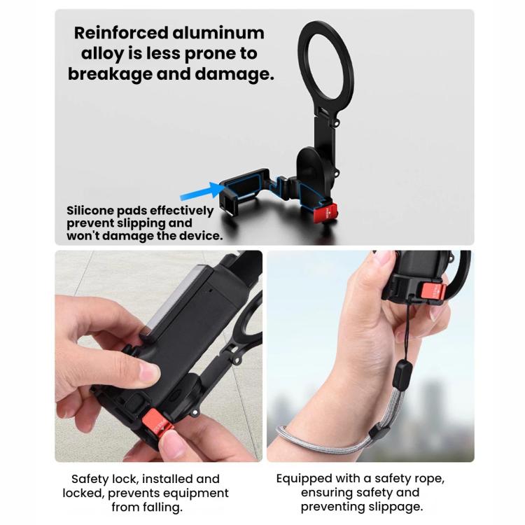 Supporto magnetico per teleprompter BRDRC, estensione per slitta a caldo e clip per telefono per DJI Osmo Pocket 4 / 4 Pro / 3 BRDRC.