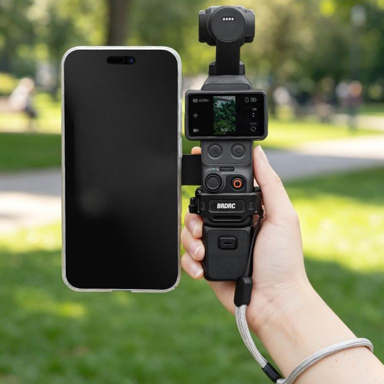 Supporto magnetico per teleprompter BRDRC, estensione per slitta a caldo e clip per telefono per DJI Osmo Pocket 4 / 4 Pro / 3 BRDRC.