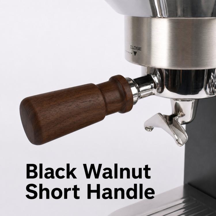 Manico di ricambio in legno di noce compatibile con portafiltri per espresso M10