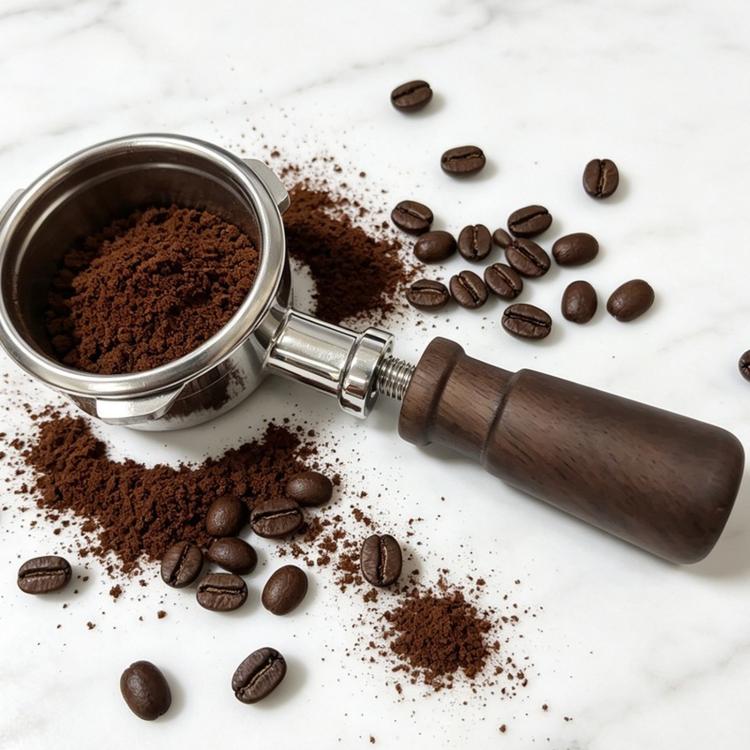Manico di ricambio in legno di noce compatibile con portafiltri per espresso M10