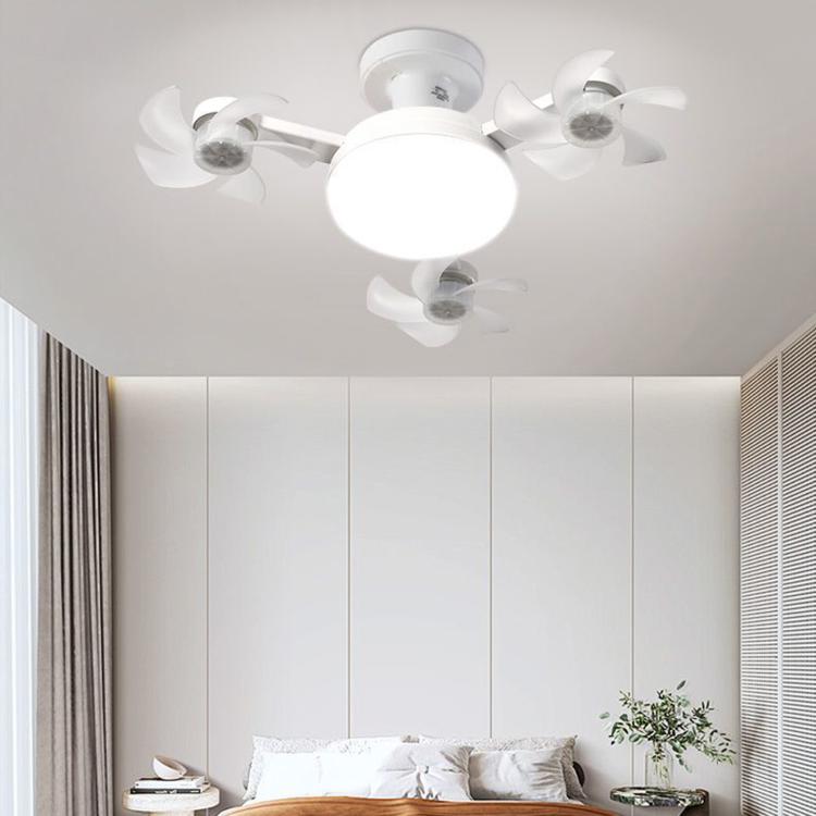 Ventilatore da soffitto con attacco a vite E27, ventilatore silenzioso ad alta portata d'aria per soggiorno., 45cm 3-Head, 50cm 4-Head
