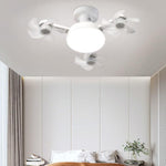 Ventilatore da soffitto con attacco a vite E27, ventilatore silenzioso ad alta portata d'aria per soggiorno., 45cm 3-Head, 50cm 4-Head