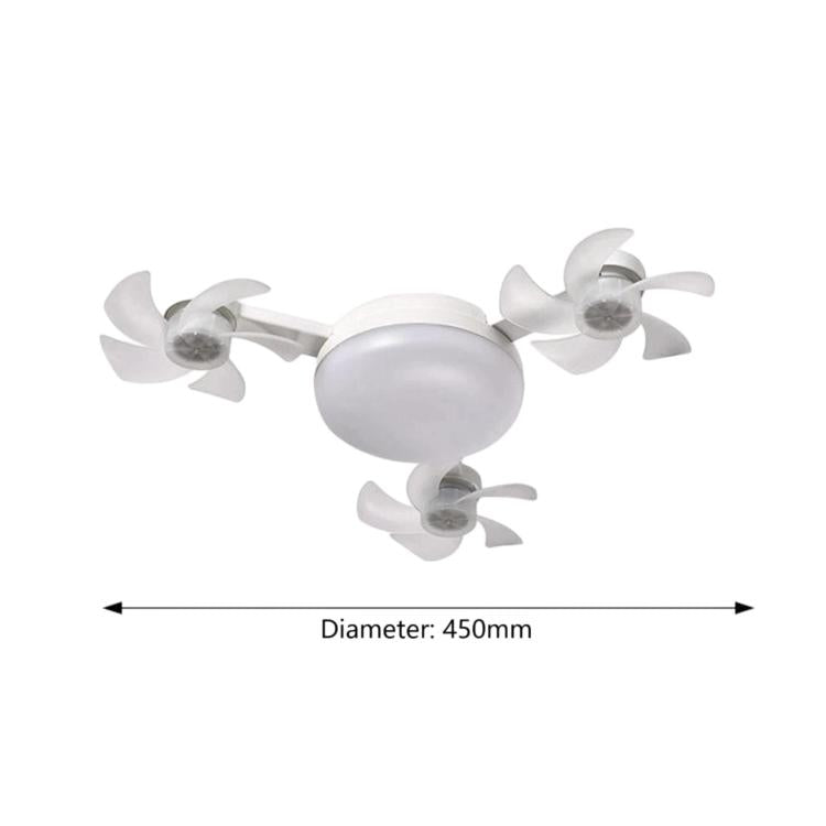 Ventilatore da soffitto con attacco a vite E27, ventilatore silenzioso ad alta portata d'aria per soggiorno., 45cm 3-Head, 50cm 4-Head