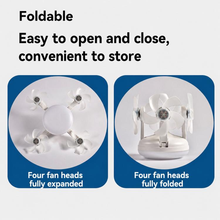 Ventilatore da soffitto con attacco a vite E27, ventilatore silenzioso ad alta portata d'aria per soggiorno., 45cm 3-Head, 50cm 4-Head