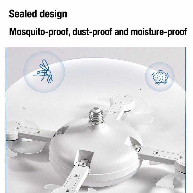 Ventilatore da soffitto con attacco a vite E27, ventilatore silenzioso ad alta portata d'aria per soggiorno., 45cm 3-Head, 50cm 4-Head