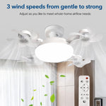 Ventilatore da soffitto con attacco a vite E27, ventilatore silenzioso ad alta portata d'aria per soggiorno., 45cm 3-Head, 50cm 4-Head