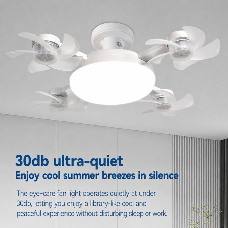 Ventilatore da soffitto con attacco a vite E27, ventilatore silenzioso ad alta portata d'aria per soggiorno., 45cm 3-Head, 50cm 4-Head