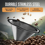 Filtro per caffè riutilizzabile compatibile con le macchine da caffè a goccia Kalita Wave 185 e la macchina per caffè monodose OXO Brew da 8 tazze.