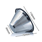 Filtro per caffè riutilizzabile compatibile con le macchine da caffè a goccia Kalita Wave 185 e la macchina per caffè monodose OXO Brew da 8 tazze.