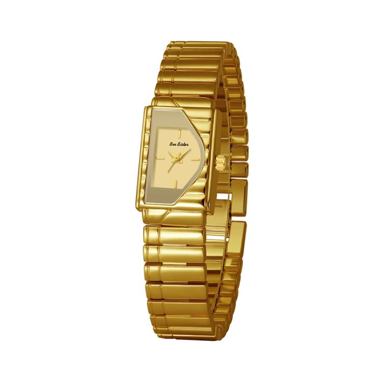 Orologio da donna vintage BS Bee Sister FA1927, elegante orologio al quarzo geometrico asimmetrico con cinturino in metallo.