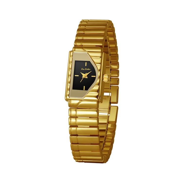 Orologio da donna vintage BS Bee Sister FA1927, elegante orologio al quarzo geometrico asimmetrico con cinturino in metallo.