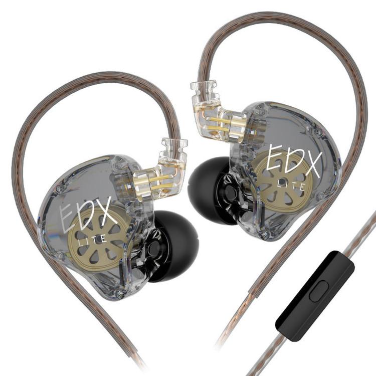 Auricolari cablati KZ-EDX Lite con driver dinamico a magnete interno, cavo da 1,2 m, bassi profondi e cavo rimovibile, ideali per musica e gaming., Translucent Gray Standard, Translucent Gray With Mic, Transparent Standard, Transparent With Mic        ...