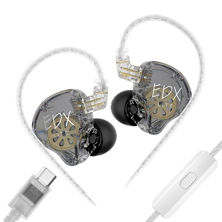 Auricolari cablati KZ-EDX Lite con driver dinamico a magnete interno, cavo da 1,2 m, bassi profondi e cavo rimovibile, ideali per musica e gaming., Translucent Gray Standard, Translucent Gray With Mic, Transparent Standard, Transparent With Mic        ...