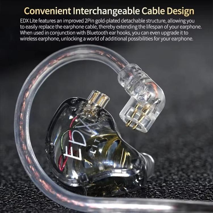 Auricolari cablati KZ-EDX Lite con driver dinamico a magnete interno, cavo da 1,2 m, bassi profondi e cavo rimovibile, ideali per musica e gaming., Translucent Gray Standard, Translucent Gray With Mic, Transparent Standard, Transparent With Mic        ...