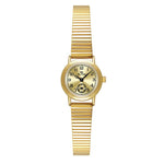 Orologio da donna vintage BS Bee Sister FA1870, piccolo e rotondo, con cinturino espandibile in stile bambù e quadrante dei piccoli secondi.