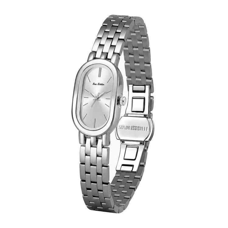 Orologio da donna vintage ovale BS Bee Sister FA1905 al quarzo con chiusura a farfalla