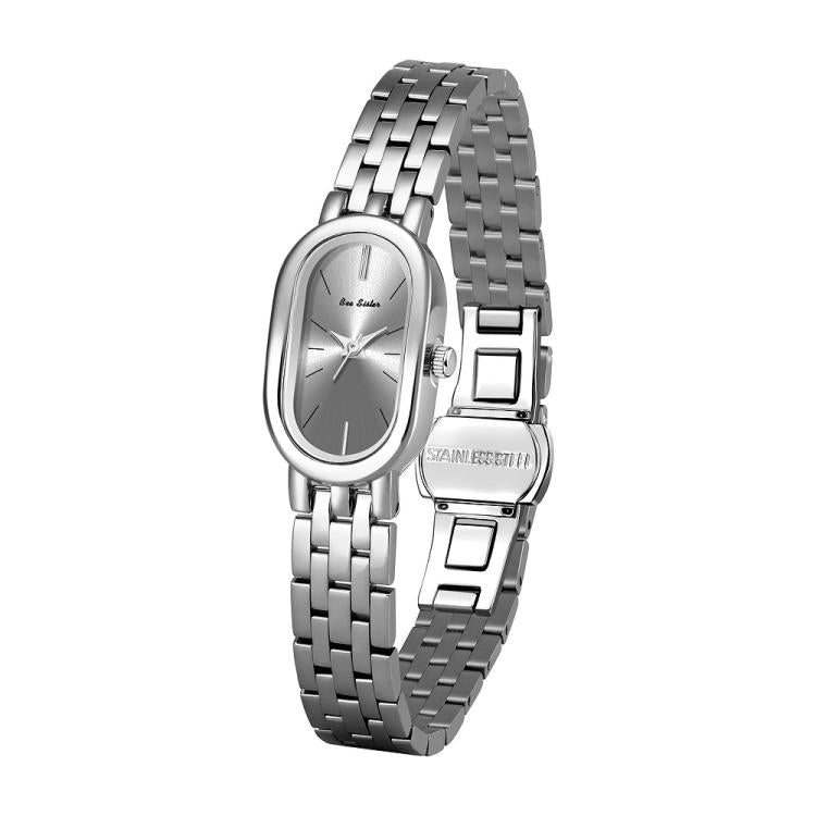 Orologio da donna vintage ovale BS Bee Sister FA1905 al quarzo con chiusura a farfalla