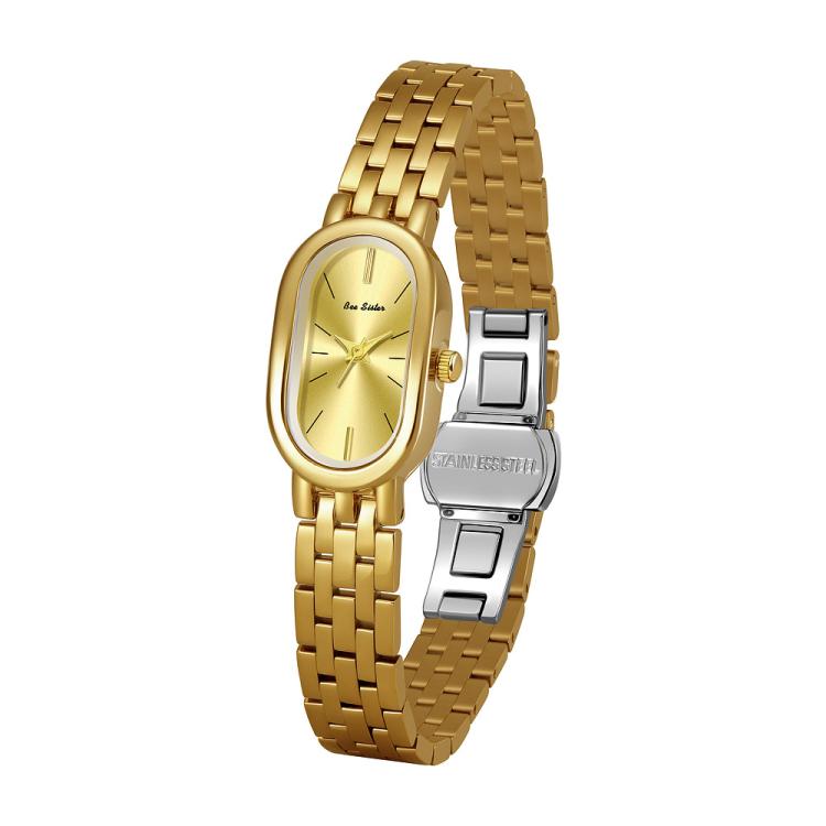 Orologio da donna vintage ovale BS Bee Sister FA1905 al quarzo con chiusura a farfalla
