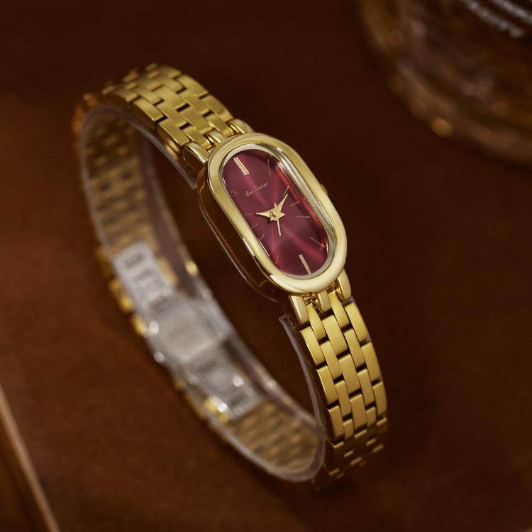 Orologio da donna vintage ovale BS Bee Sister FA1905 al quarzo con chiusura a farfalla