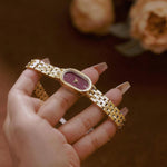Orologio da donna vintage ovale BS Bee Sister FA1905 al quarzo con chiusura a farfalla