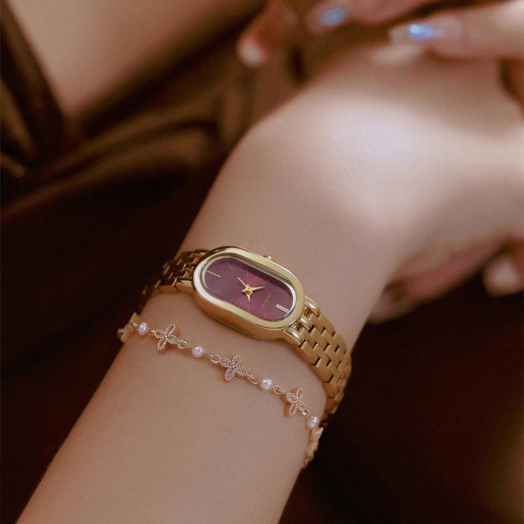 Orologio da donna vintage ovale BS Bee Sister FA1905 al quarzo con chiusura a farfalla