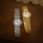 Orologio da polso vintage da donna BS Bee Sister FA1841 con bracciale, quadrante piccolo e raffinato, strass e movimento al quarzo.