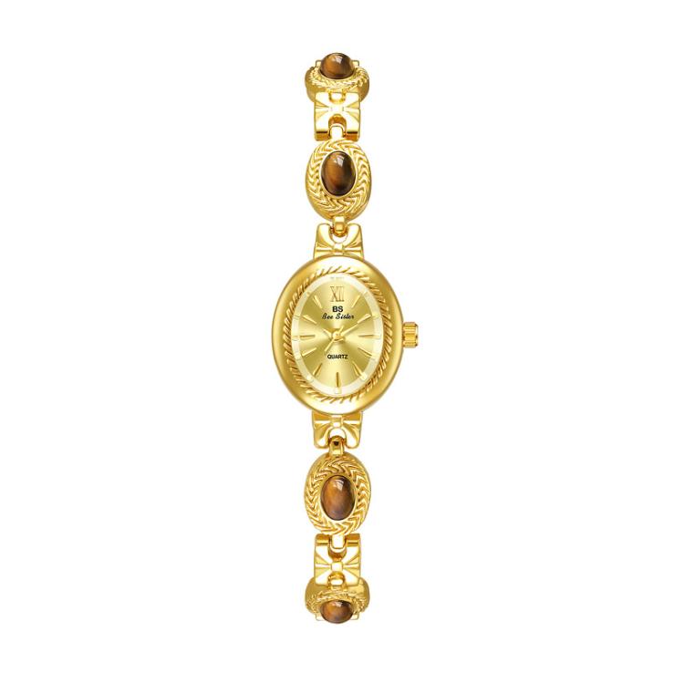 Orologio da polso ovale da donna BS Bee Sister FA1859, vintage analogico al quarzo, gioiello elegante.