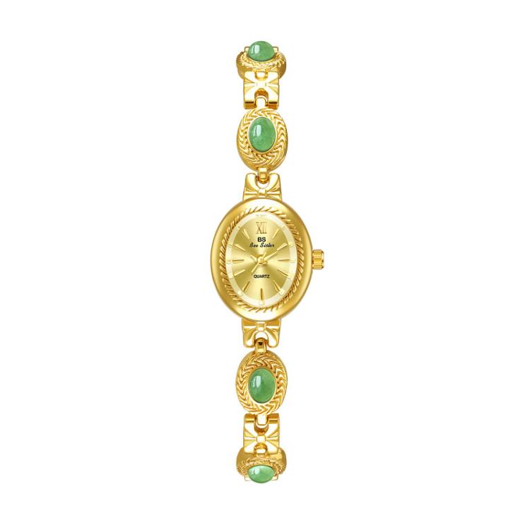 Orologio da polso ovale da donna BS Bee Sister FA1859, vintage analogico al quarzo, gioiello elegante.