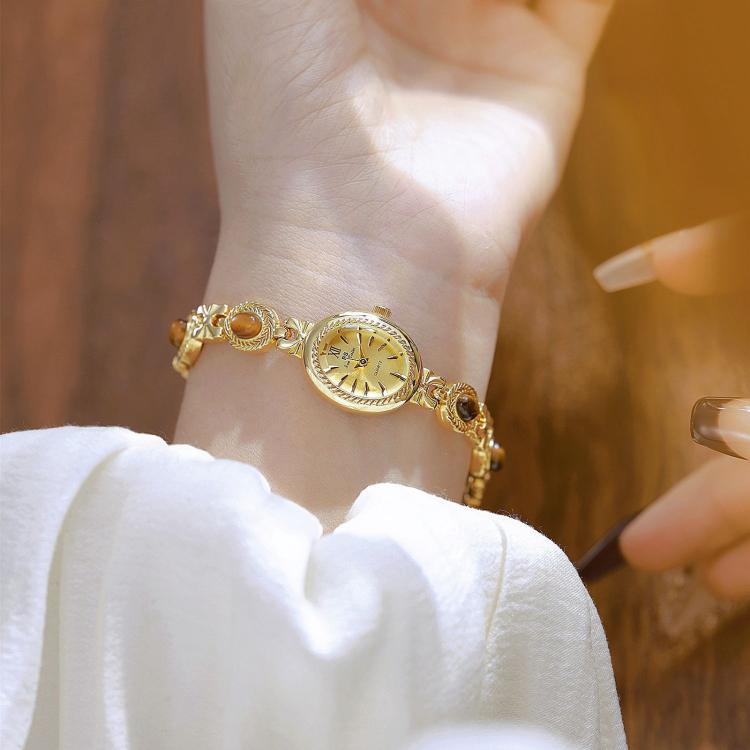 Orologio da polso ovale da donna BS Bee Sister FA1859, vintage analogico al quarzo, gioiello elegante.