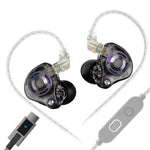 Cuffie da gioco cablate KZ-Gale HiFi da 1,2 m, Black Standard 3.5mm, Black With Mic 3.5mm, White Standard 3.5mm, White With Mic 3.5mm, Black M2 Cable Sound Card Type-C, White M2 Cable Sound Card Type-C