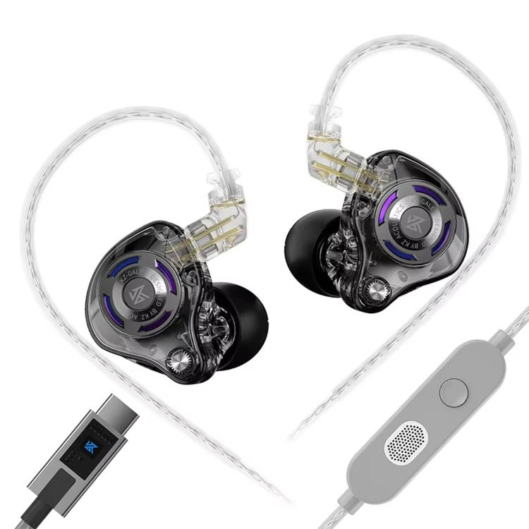 Cuffie da gioco cablate KZ-Gale HiFi da 1,2 m, Black Standard 3.5mm, Black With Mic 3.5mm, White Standard 3.5mm, White With Mic 3.5mm, Black M2 Cable Sound Card Type-C, White M2 Cable Sound Card Type-C
