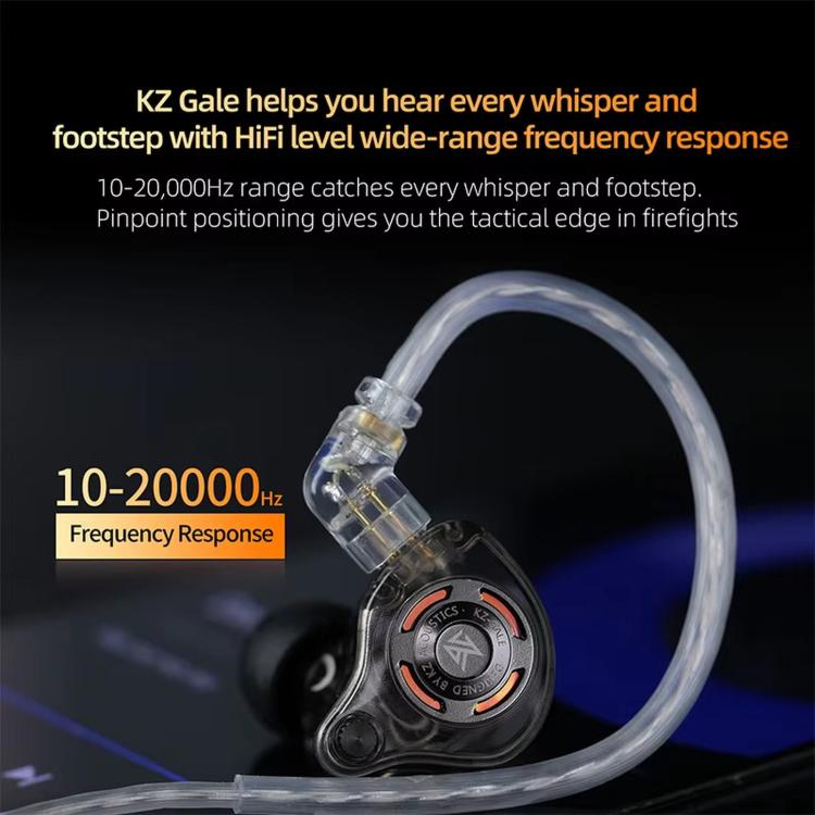 Cuffie da gioco cablate KZ-Gale HiFi da 1,2 m, Black Standard 3.5mm, Black With Mic 3.5mm, White Standard 3.5mm, White With Mic 3.5mm, Black M2 Cable Sound Card Type-C, White M2 Cable Sound Card Type-C