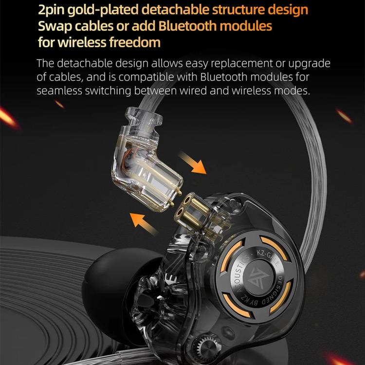 Cuffie da gioco cablate KZ-Gale HiFi da 1,2 m, Black Standard 3.5mm, Black With Mic 3.5mm, White Standard 3.5mm, White With Mic 3.5mm, Black M2 Cable Sound Card Type-C, White M2 Cable Sound Card Type-C