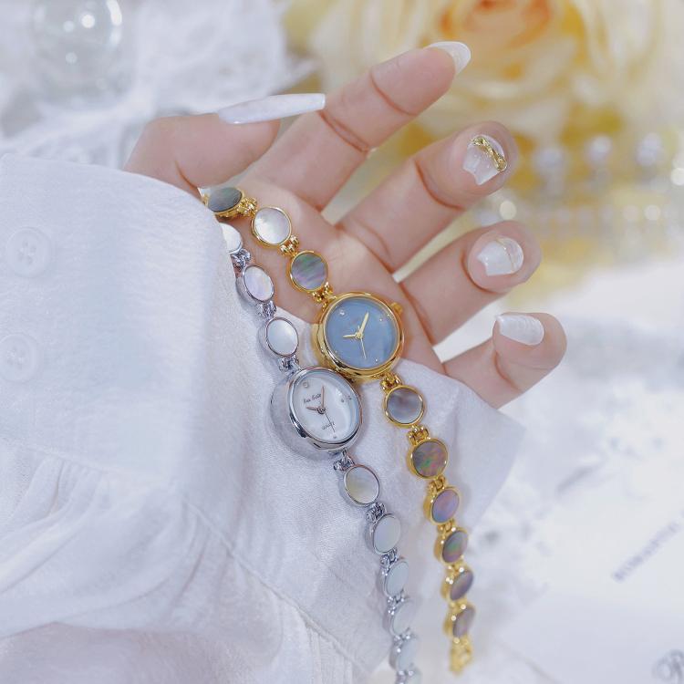 Orologio da polso da donna BS Bee Sister FA1873 con bracciale rotondo, stile vintage con madreperla, analogico al quarzo, elegante.