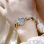 Orologio da polso da donna BS Bee Sister FA1873 con bracciale rotondo, stile vintage con madreperla, analogico al quarzo, elegante.