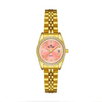 Orologio da polso analogico da donna BS Bee Sister FA1787 con cinturino in acciaio, lunetta con strass e datario.