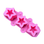 Stampo in silicone morbido a 3 cavità a forma di stella per bicchieri da ghiaccio, vasi per piante grasse e vasi in gesso.