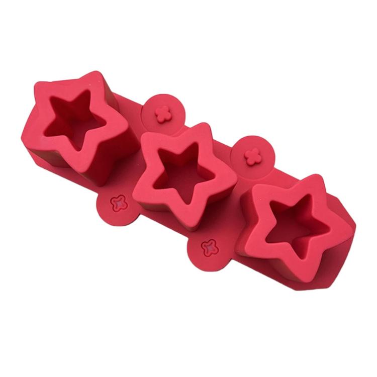 Stampo in silicone morbido a 3 cavità a forma di stella per bicchieri da ghiaccio, vasi per piante grasse e vasi in gesso.